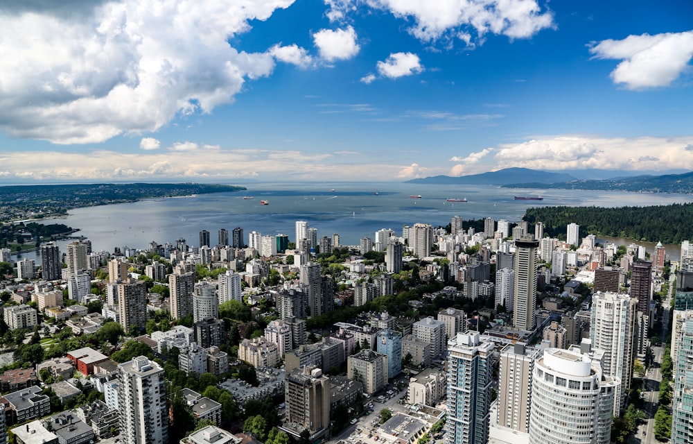 aerial photography of city buildings