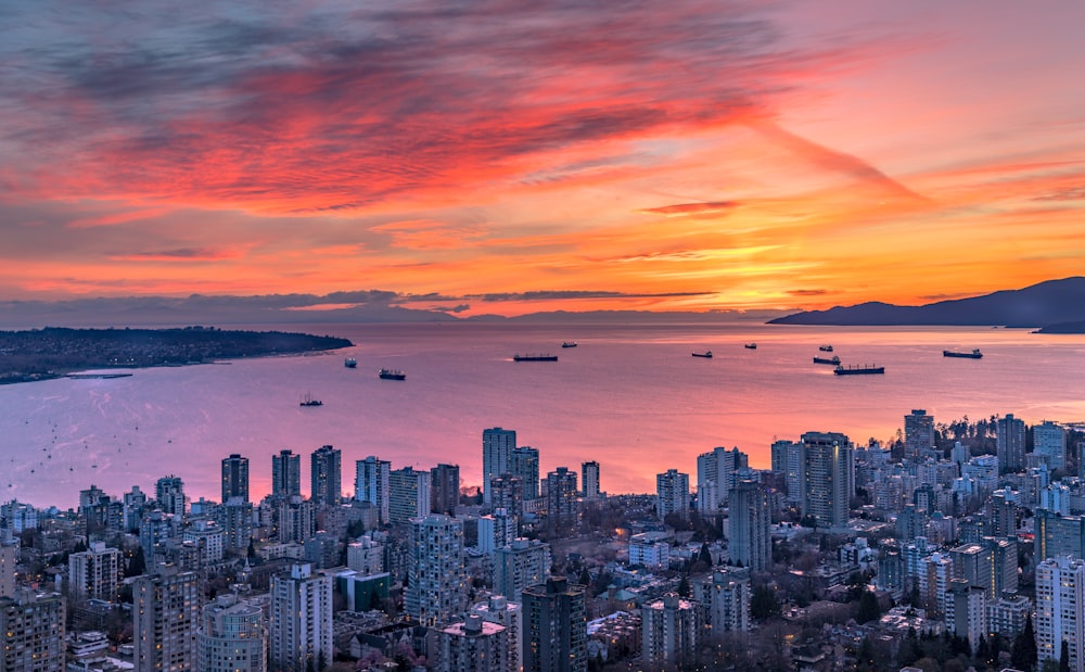 aerial photo of city