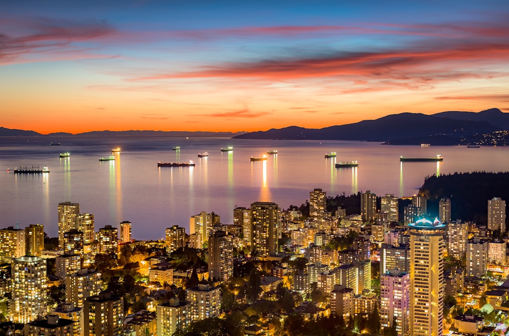 bird's eye view photography of high-rise buildings