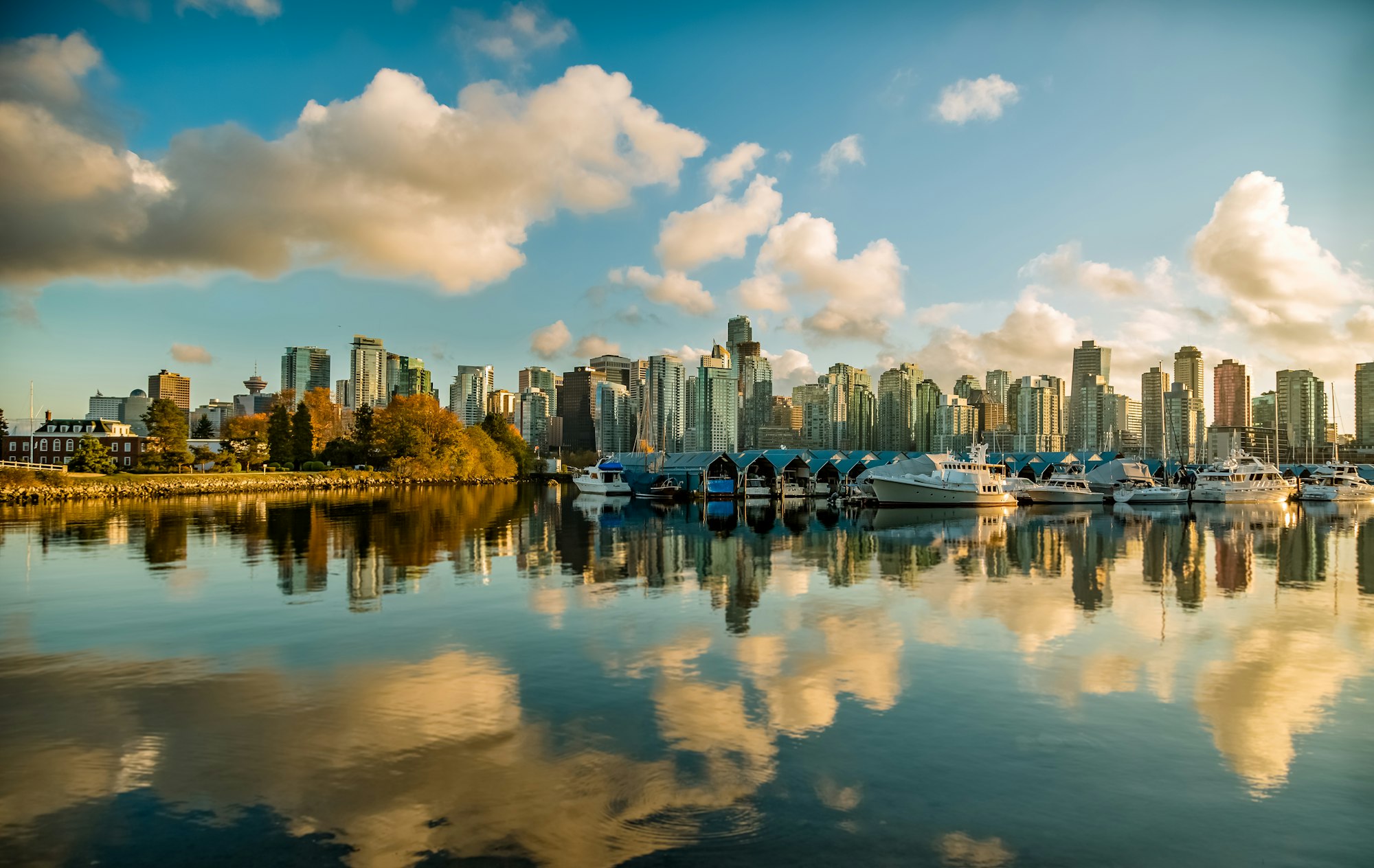 Vancouver skyline at dusk