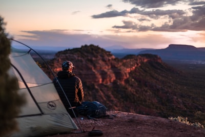 man looking at horizon