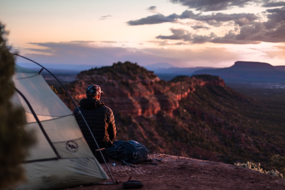 man looking at horizon