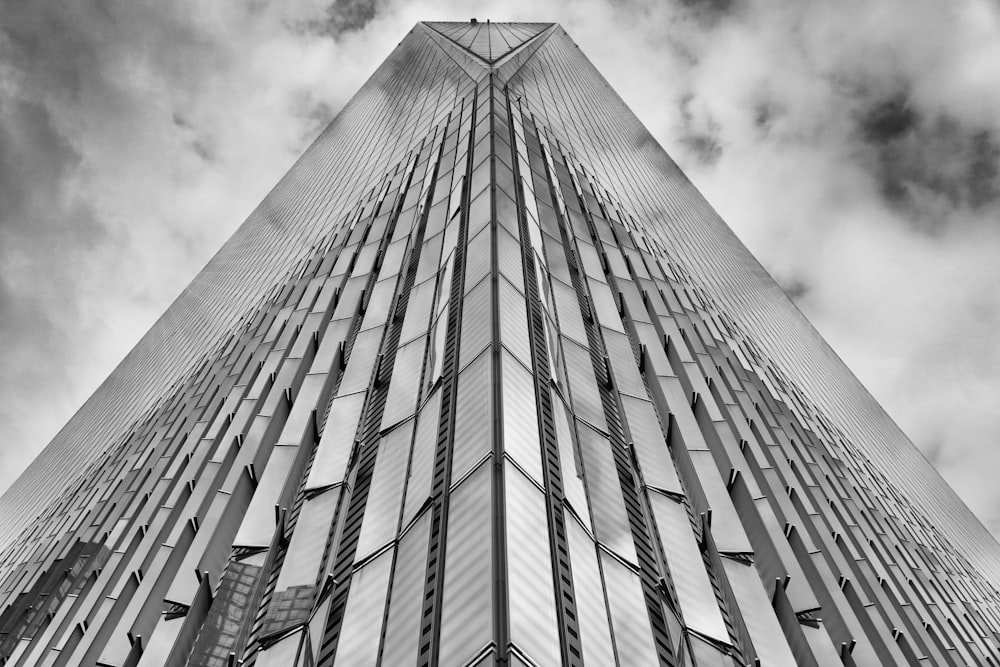 low angle photography of gray high rise building