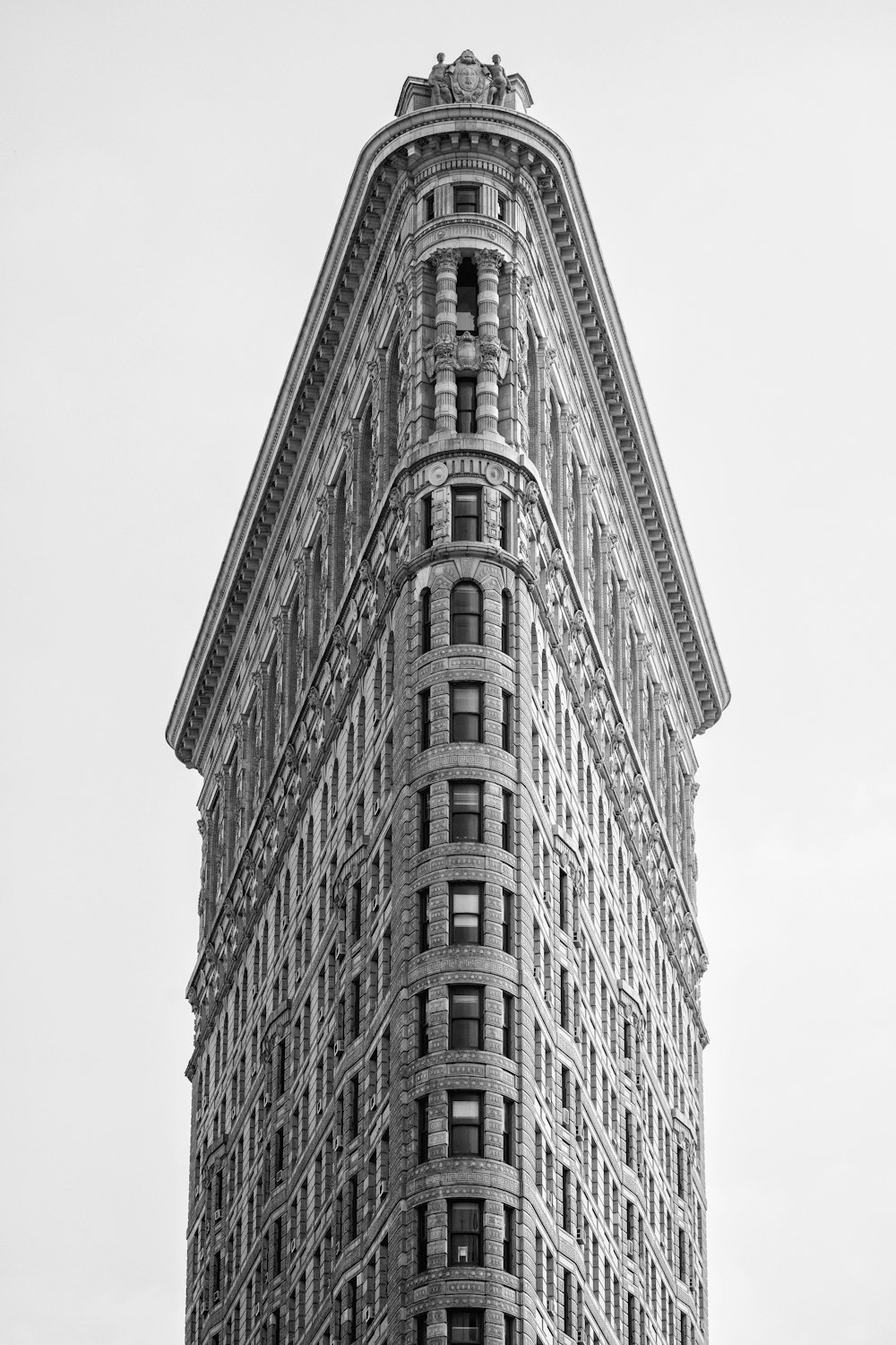greyscale photo of The Flatiron building