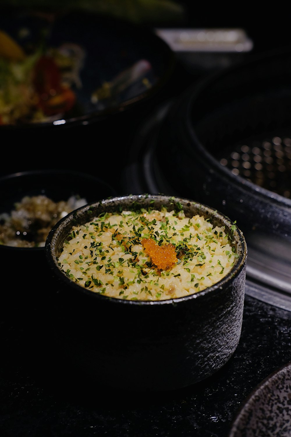 food photography of bowl of chicken biryani