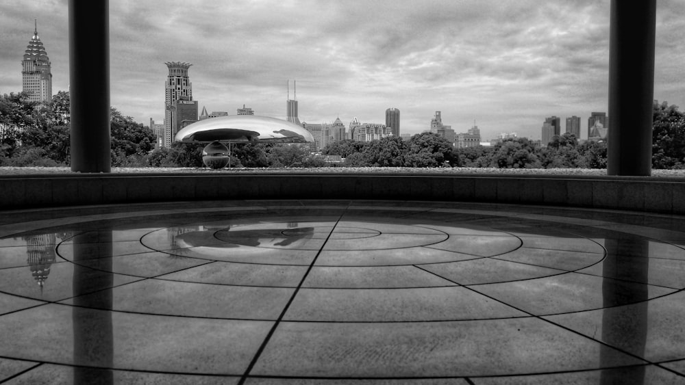 grayscale photography of Cloud Gate