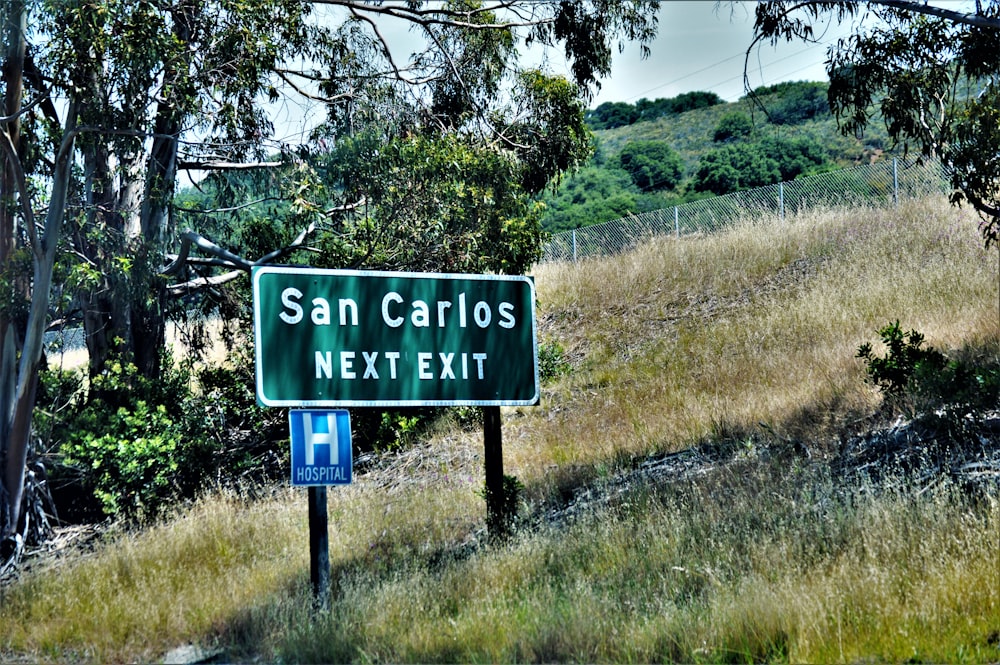 San Carlos next exit signage