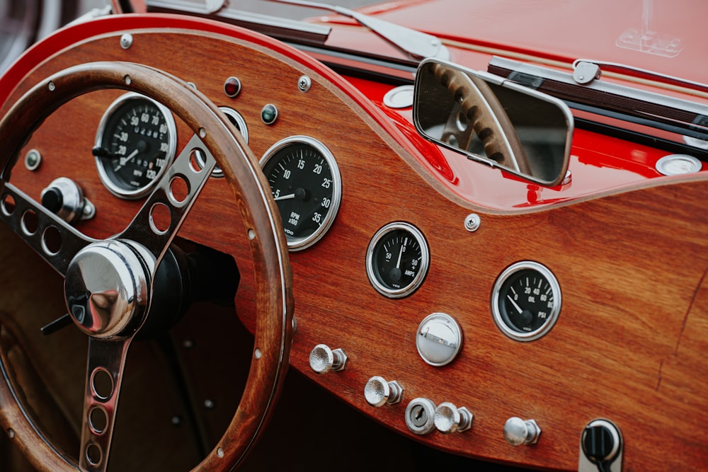 brown steering wheel