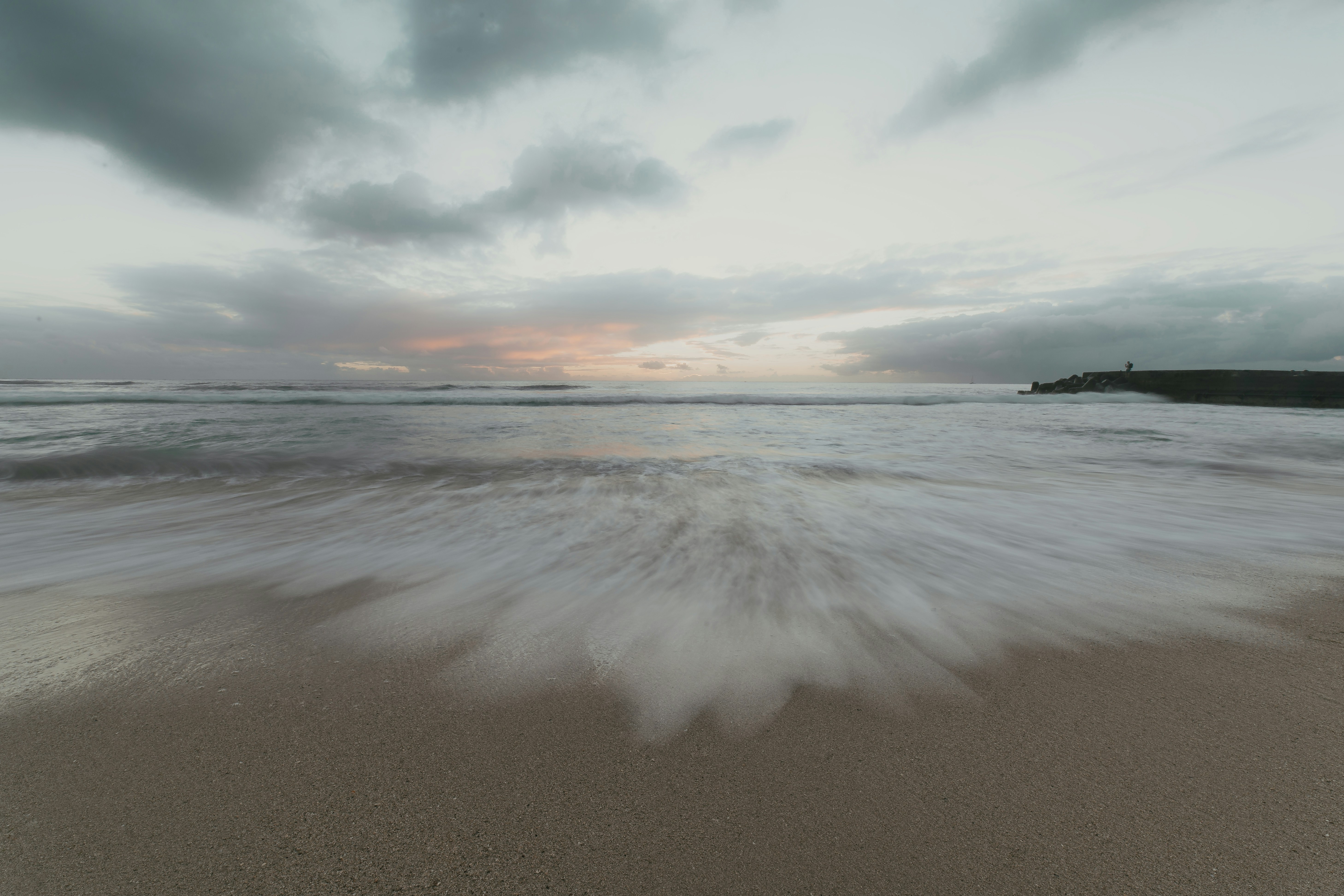 sea under gray skies