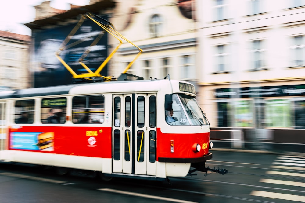 time-lapse photography of tram