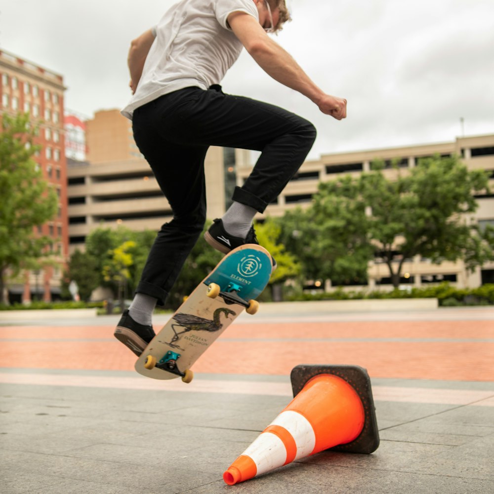 man doing skateboard trick