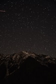 view of mountain at night