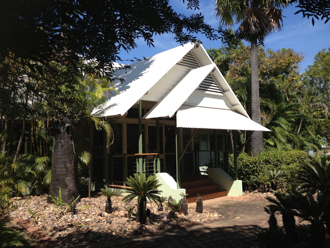  white house near trees verandah