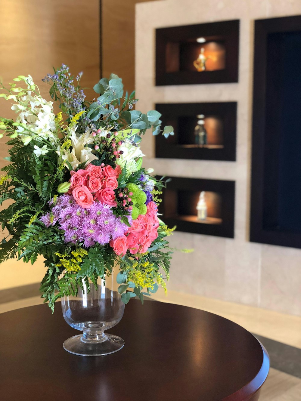 flower arrangement on vase