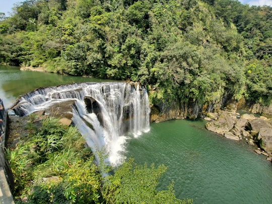 aerial photography of falls in Shifen waterfall Taiwan