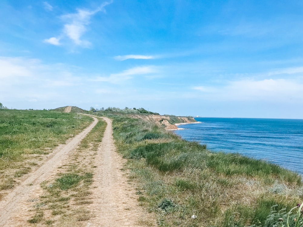 brown dirt road in beach