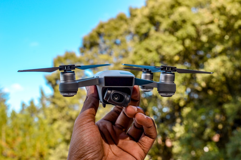 selective focus photography of quadcopter drone