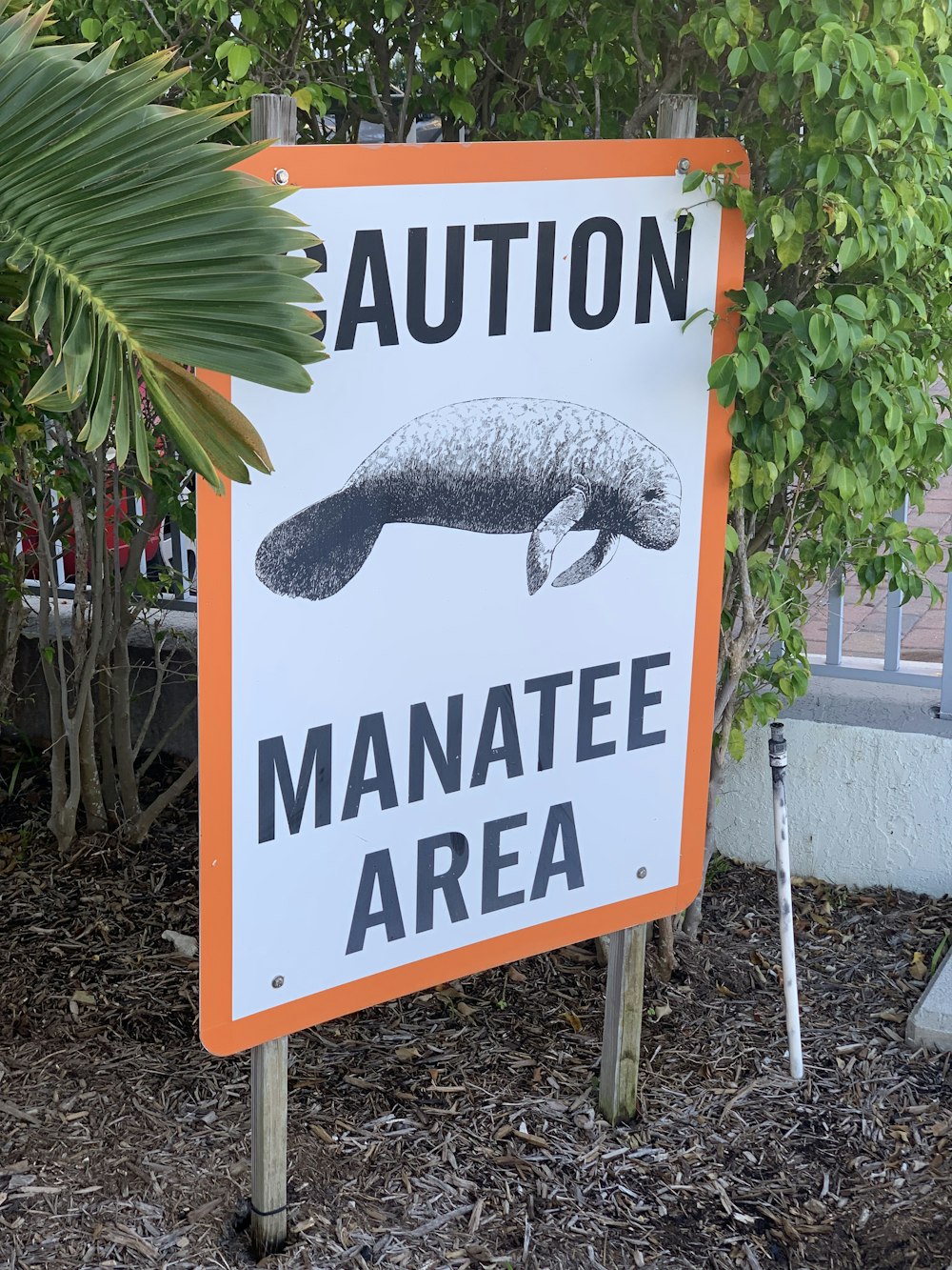 Caution Manatee area sign