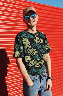 A happy customer wearing a luvars fashion outfit on a warm day, smiling and comfortable.