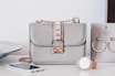 grey leather crossbody bag