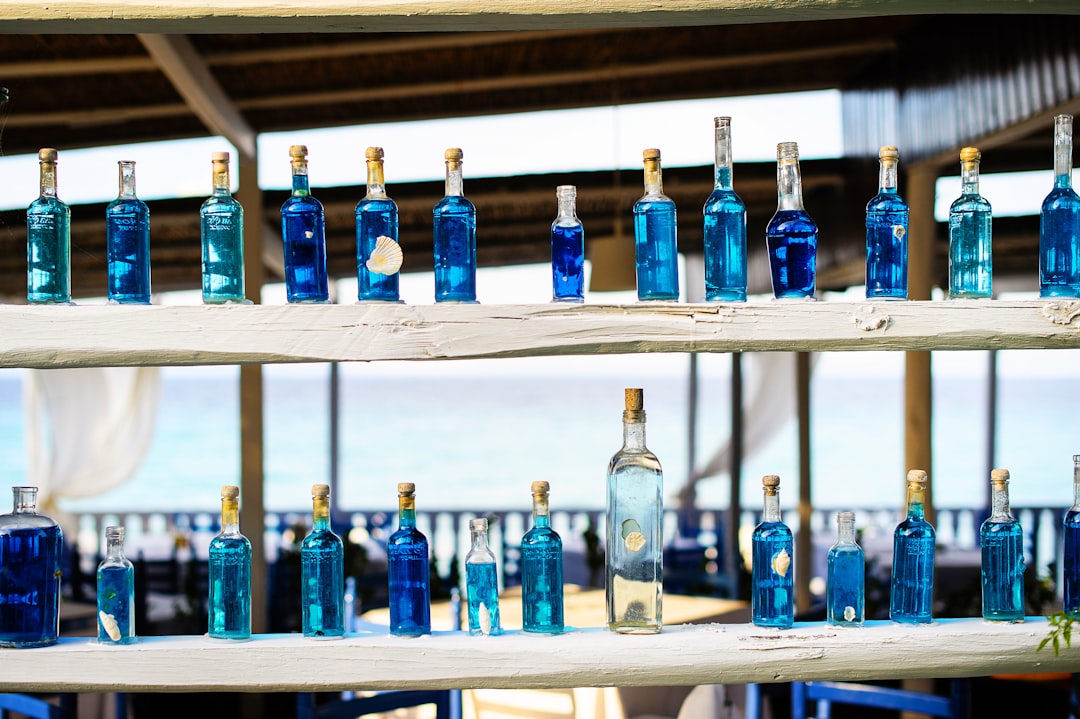 blue glass bottle lot