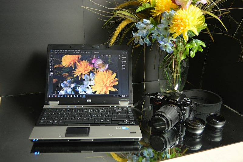 Thiết kế website portfolio nhiếp ảnh chuyên nghiệp trên laptop