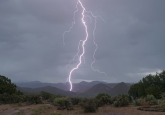 lightning hitting mountain