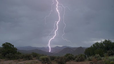 lightning hitting mountain