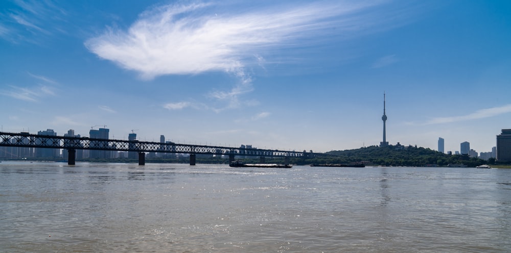 black suspension bridge