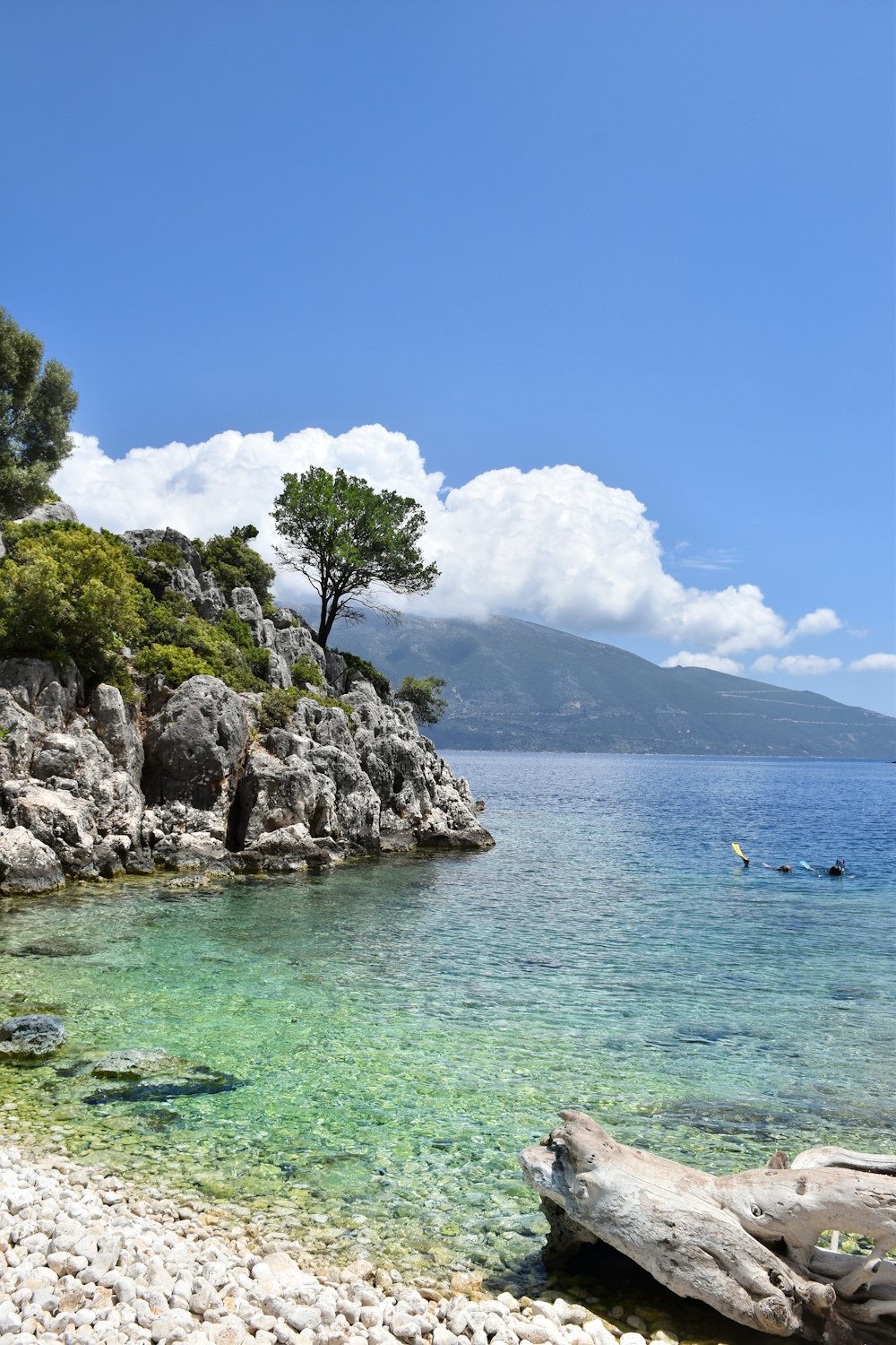 Photographie de paysage de plage près de Rock Mountain