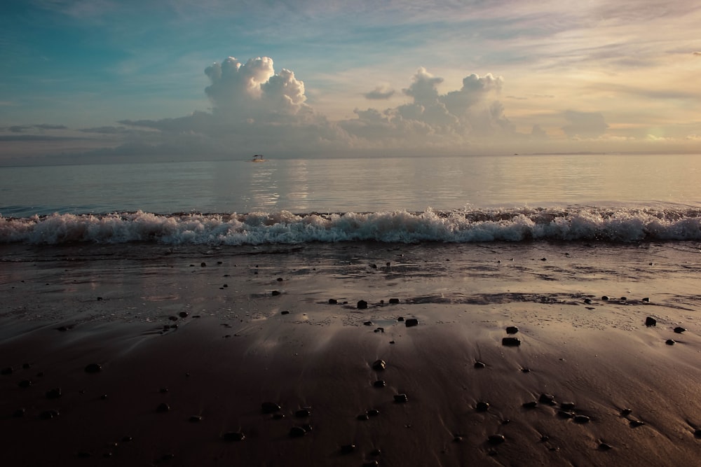 body of water on shore