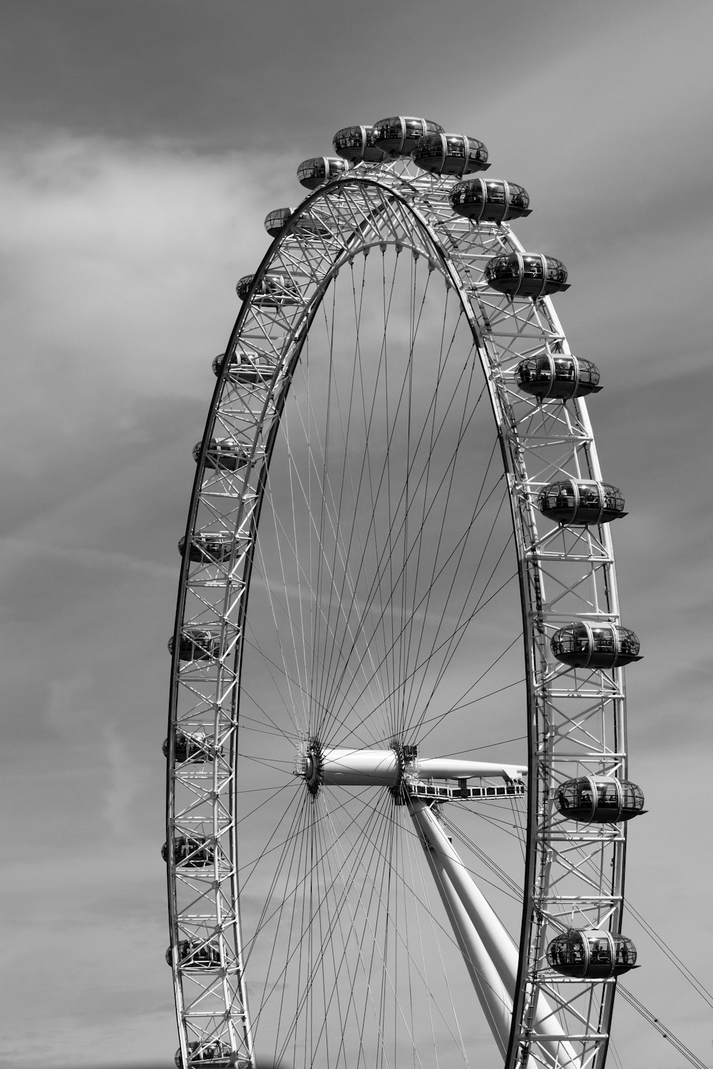 grayscale photo of ferris wheel