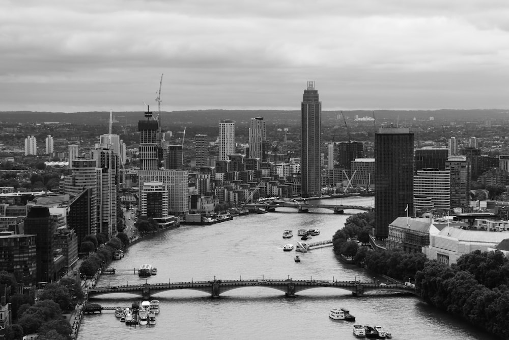 grayscale photography of bridge