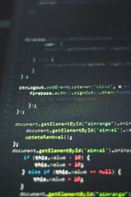 A neon green terminal window displaying lines of code with glitch effects and scanlines.