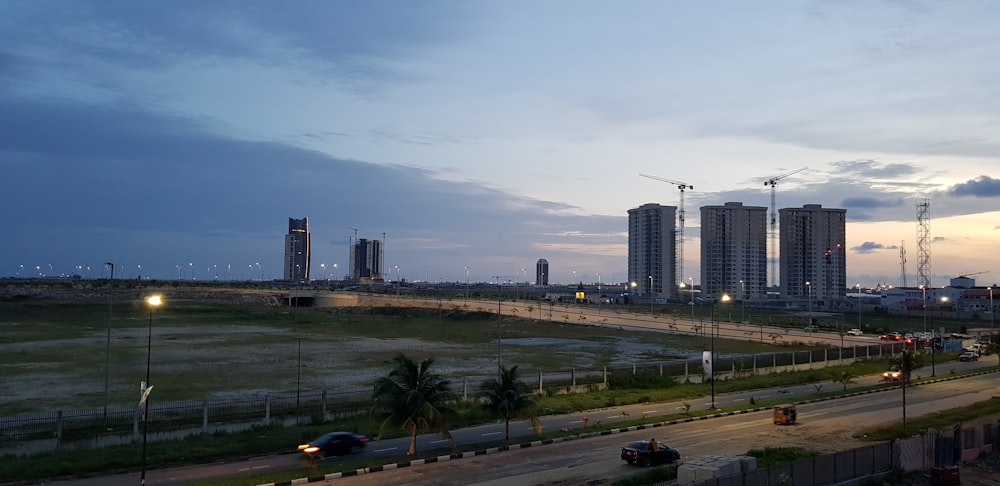 road and buildings