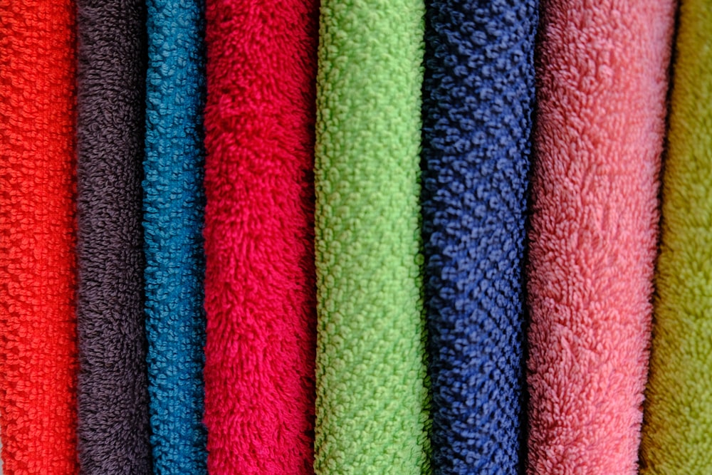 assorted-color textiles