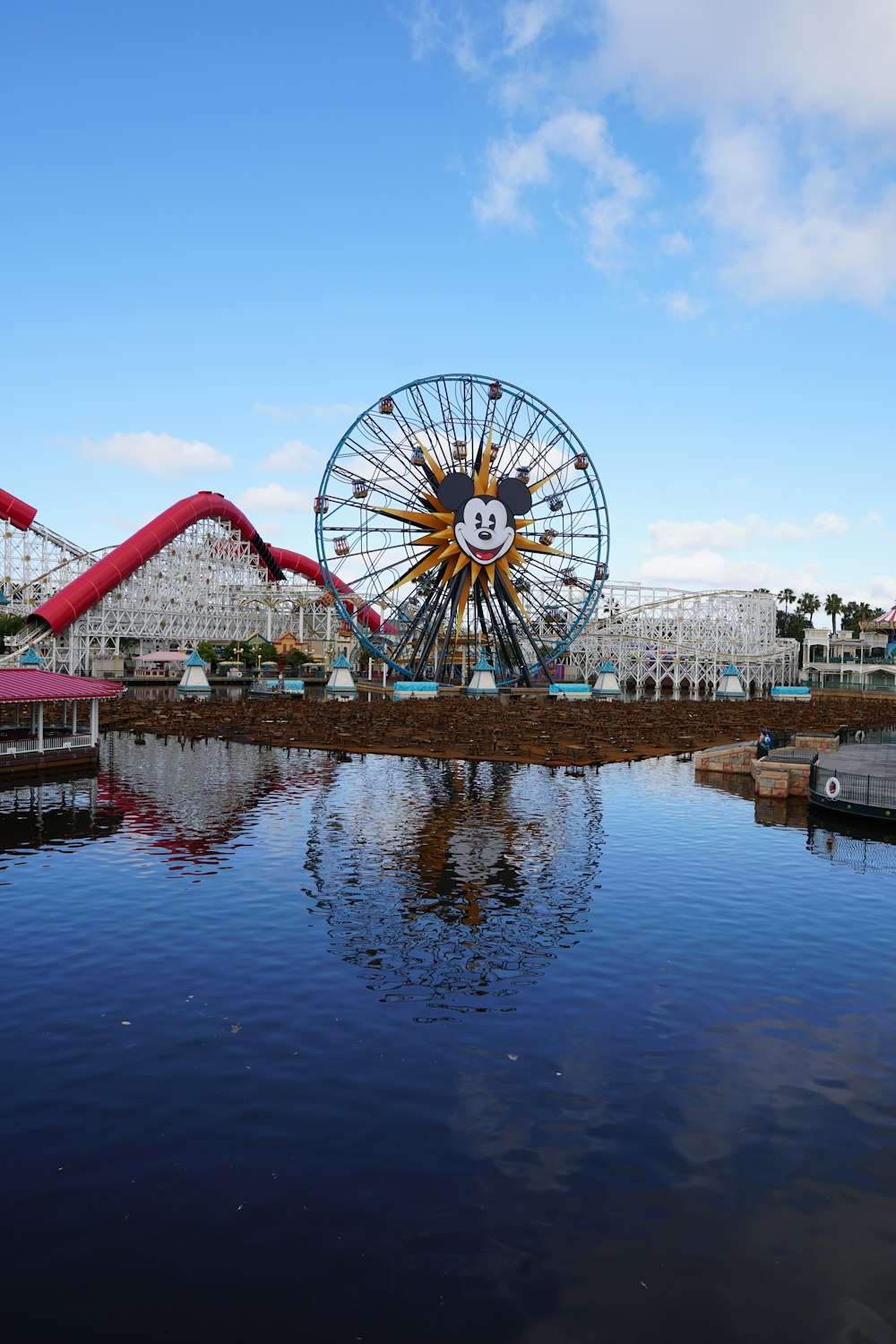 Mickey Mouse ferris wheel hear body of water