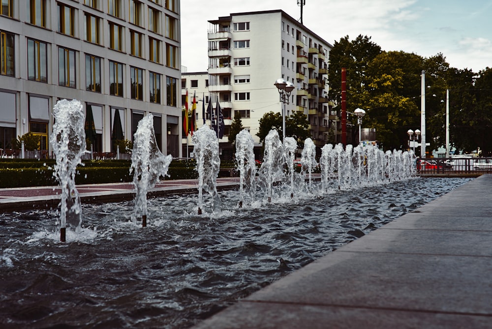 water fountain beside park