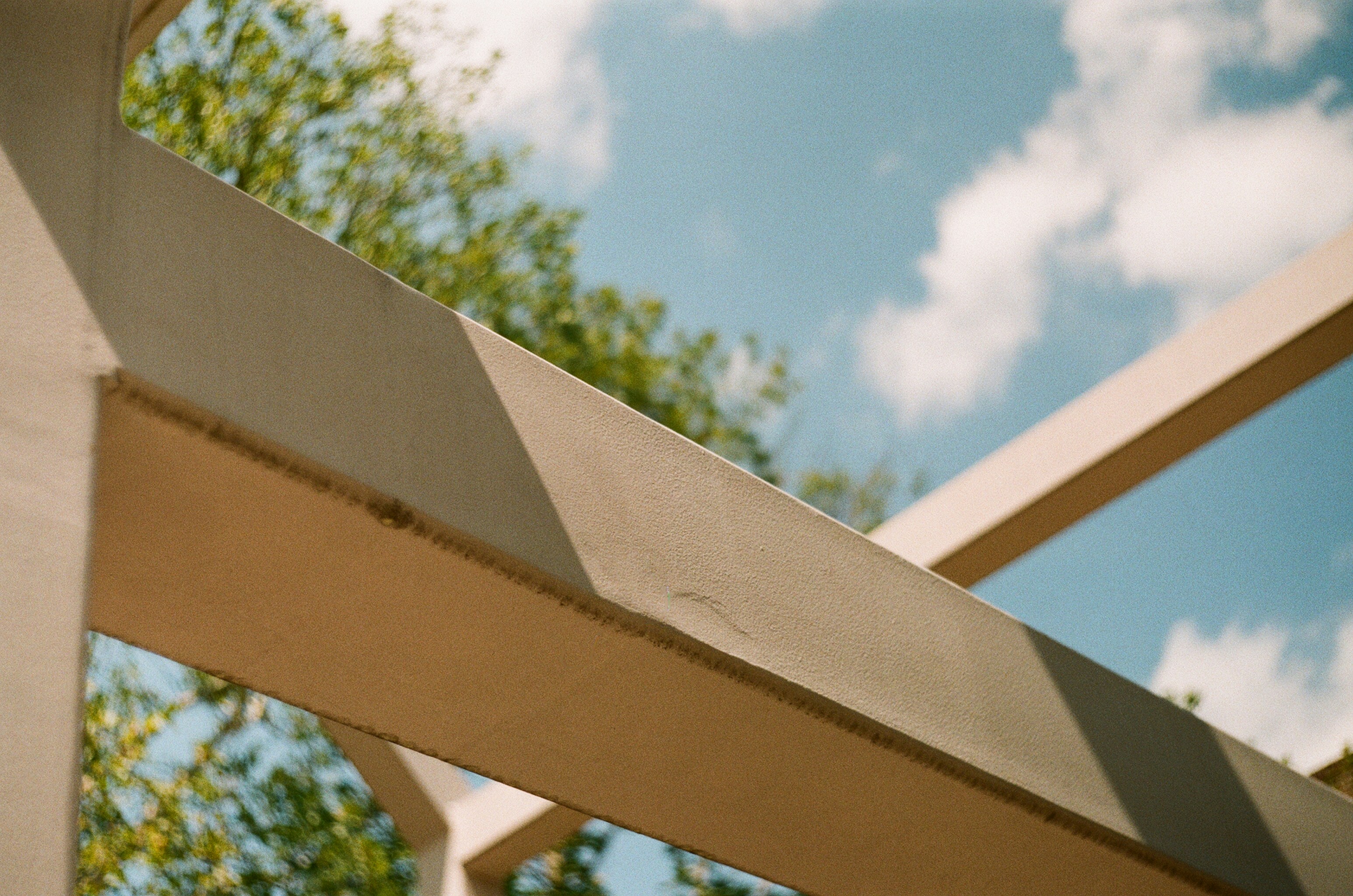 Stained timber pergola