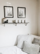 vases on floating shelf