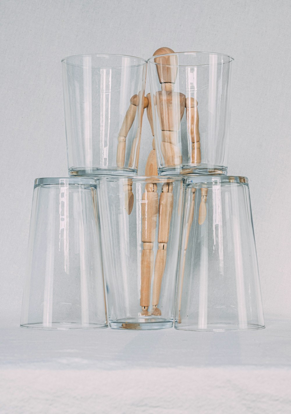 six highball glasses