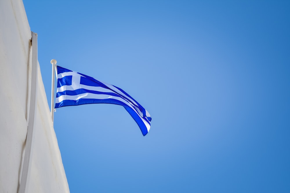 blue and white Greek flag