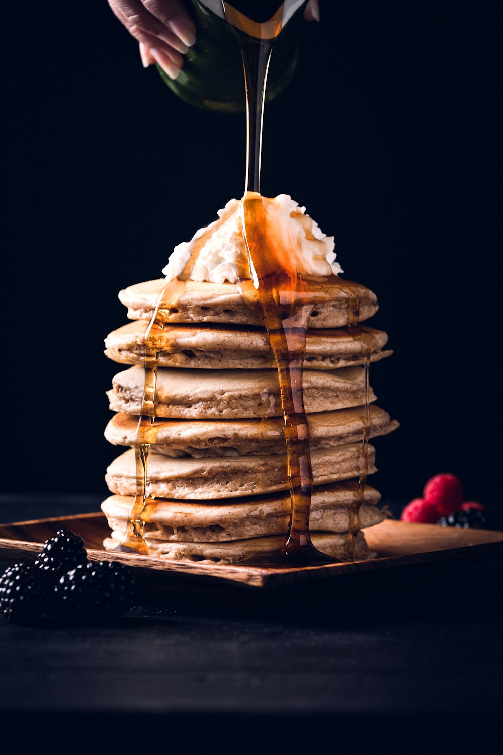 baked bread with honey