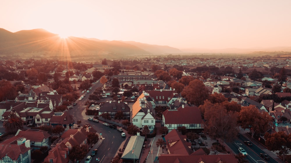 Fotografía aérea de casas