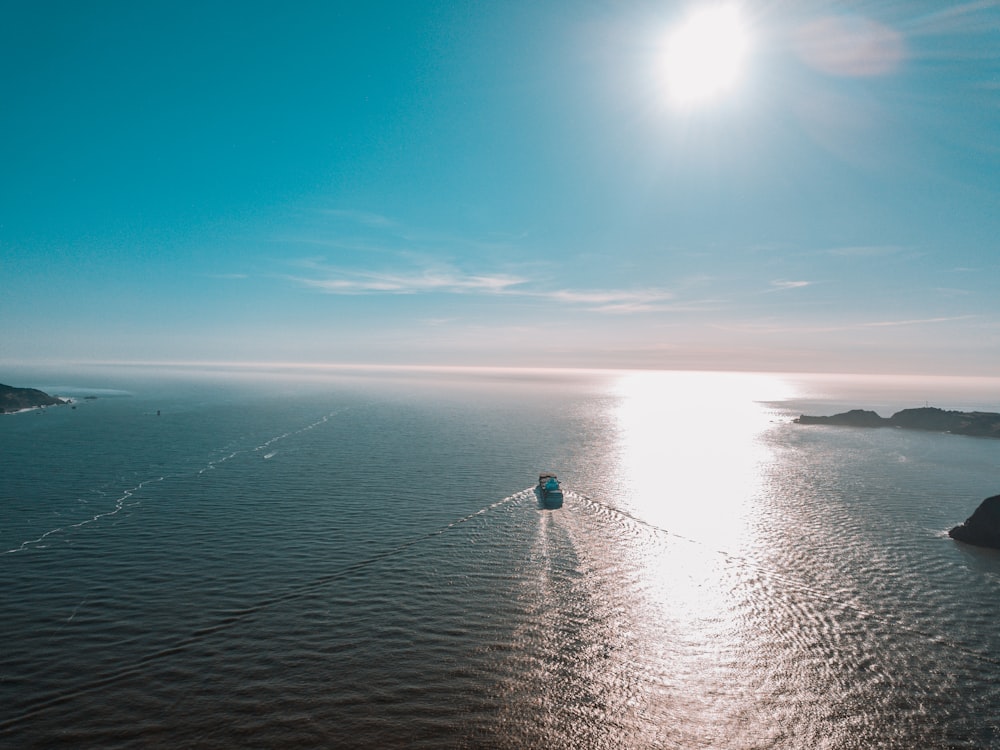 landscape photo of a ship at sea