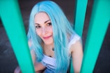 woman with blue hair