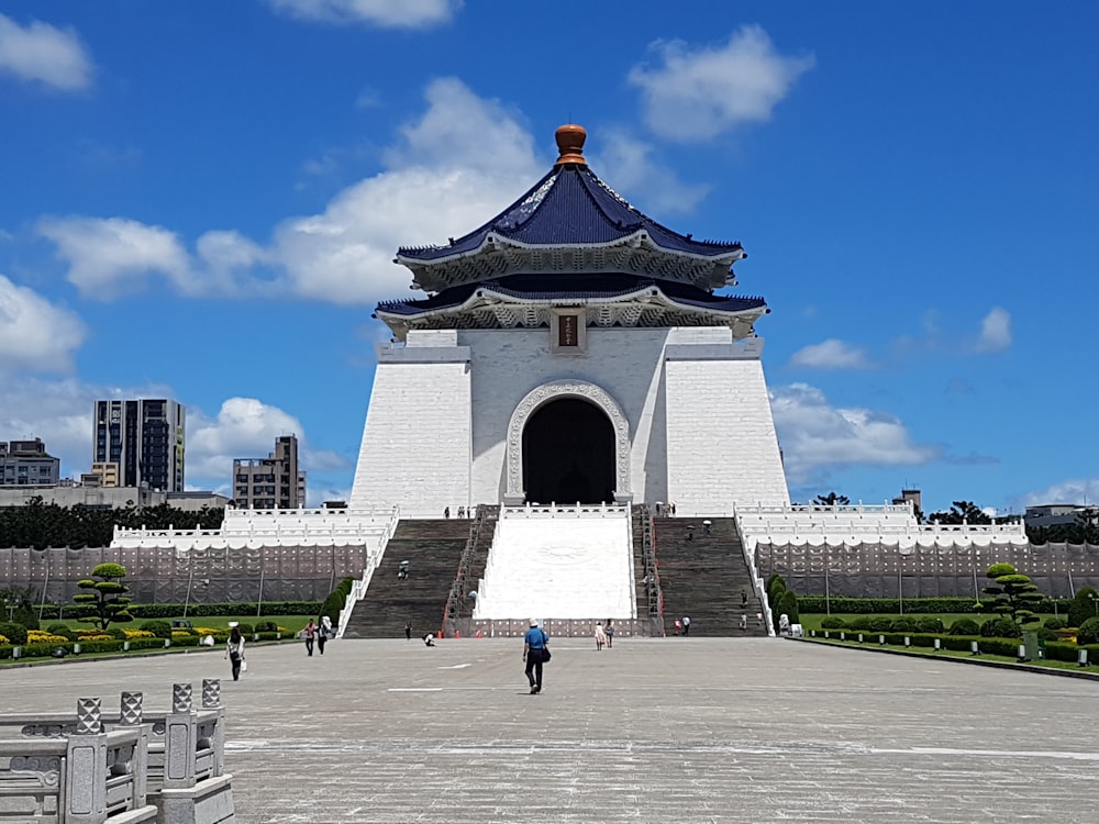 white and blue temple