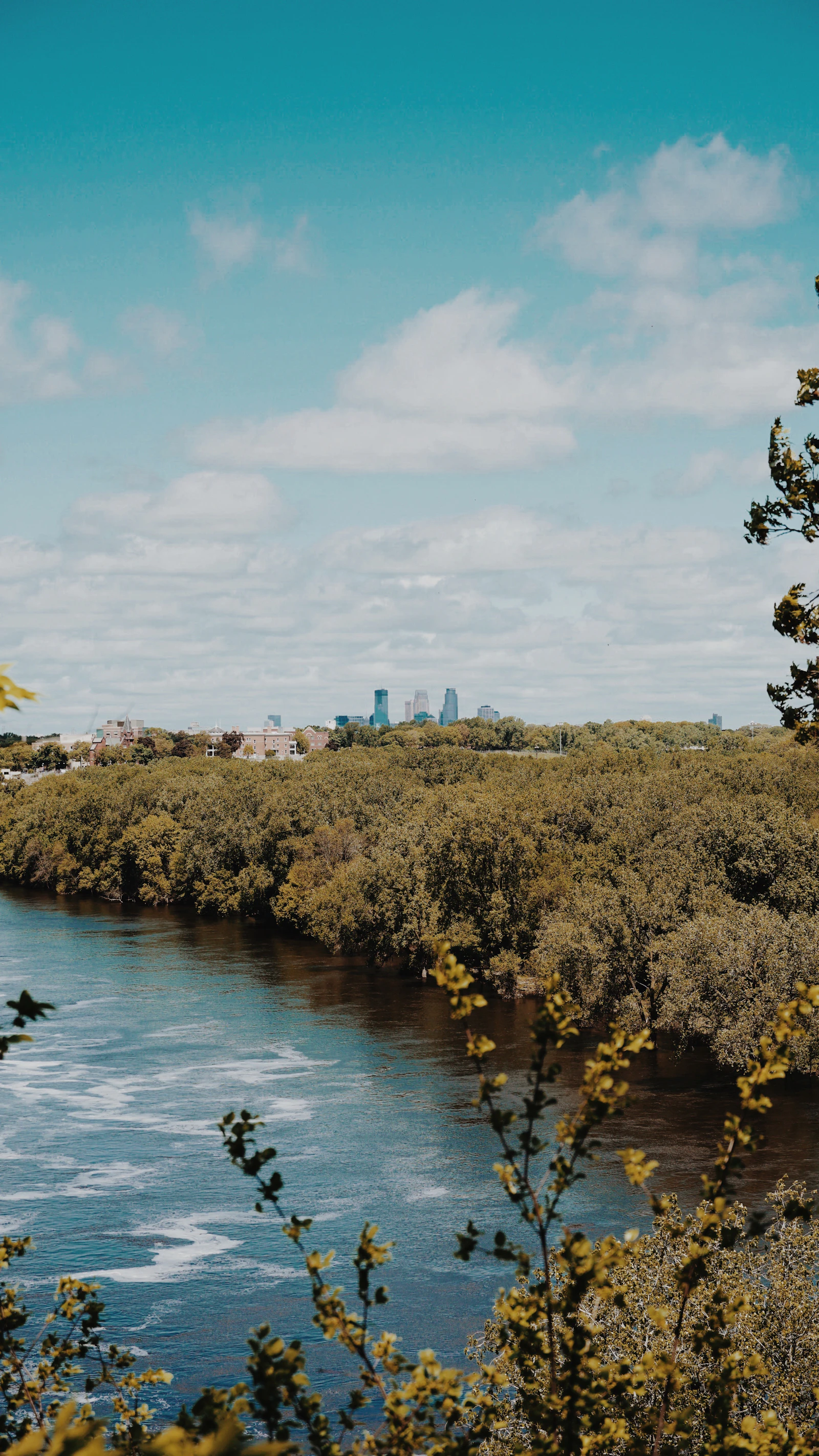 Mississippi River corridor looking toward the Twin Cities from the St. Paul side