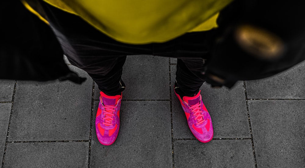 person wearing pink shoes
