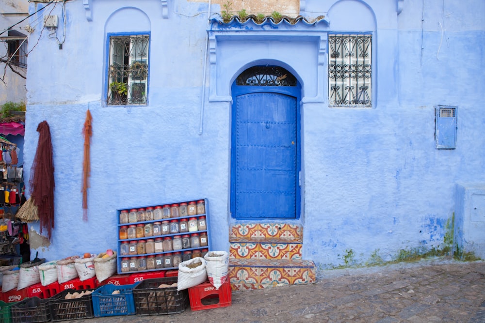 blue concrete house